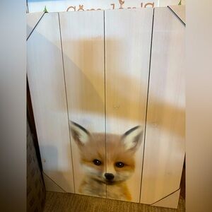 Wooden Wall Art with Fox Design